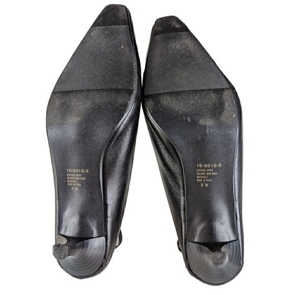 Harve Bernard Black Kitten Heels with Cut outs size 8W - Picture 7 of 8